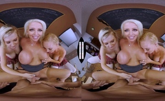POV Big titted blonde sucks and fucks