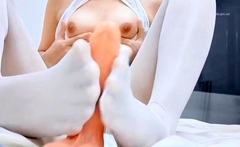 Close Up Toying Of Shaved Twat