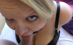 Amateur housewife blowjob and handjob with cumshot