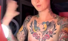 Amateur brunette Michelle with small tit