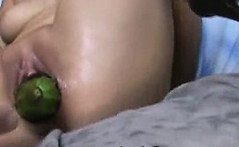 Bizarre amateur extreme huge veggies insertions fetish