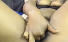 Hairy Black Beauty Masturbates Solo