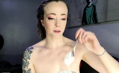 Small Titted Brunette Anja Toying Her Slit