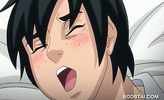 Busty hentai nurse sucks and rides cock in anime video